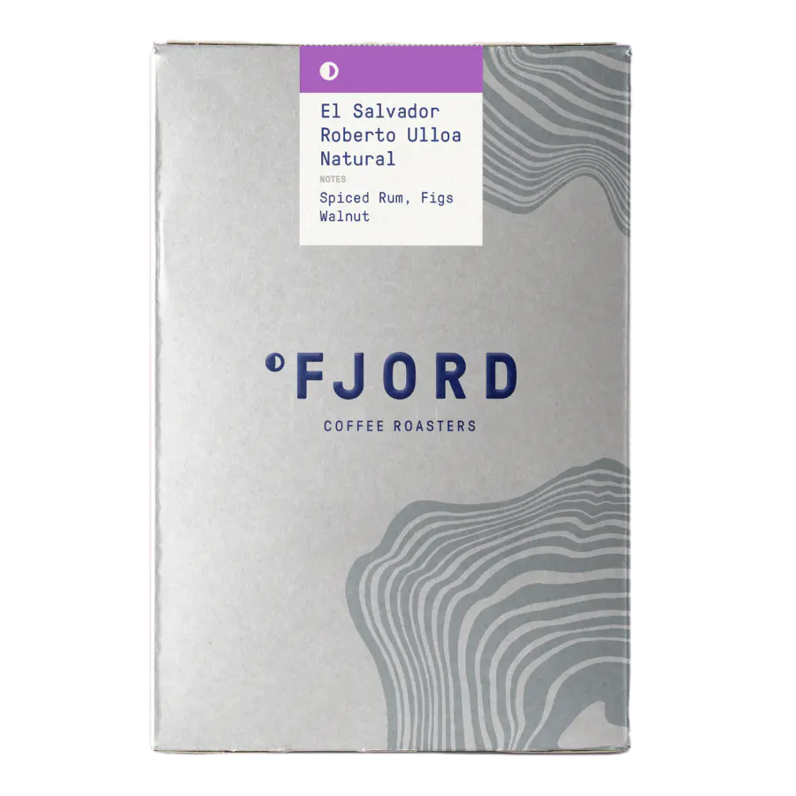Image of a coffee packaging from the roastery Fjord for the coffee named El Salvador - Finca Divina Providencia